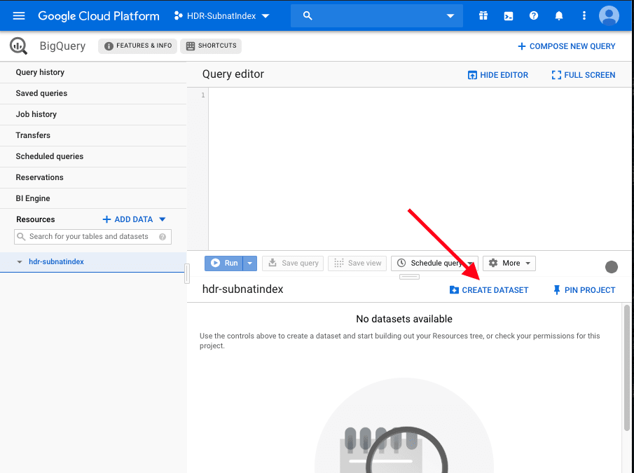 Oracle to BigQuery - Create Dataset option